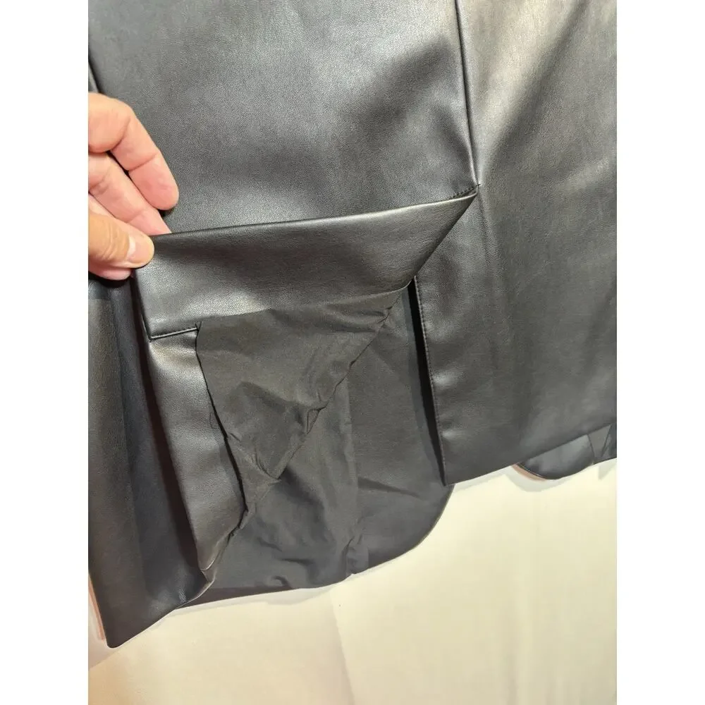 🖤 NWT J. Ferrar Men’s Medium Black Faux Leather Blazer Jacket MSRP $168